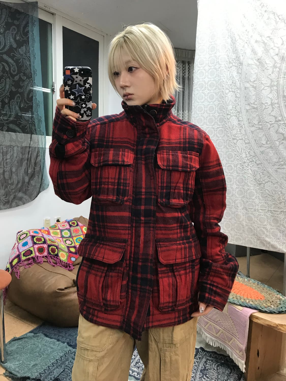 아베크롬비 멀티포켓 체크 페디드 점퍼  상품이미지2