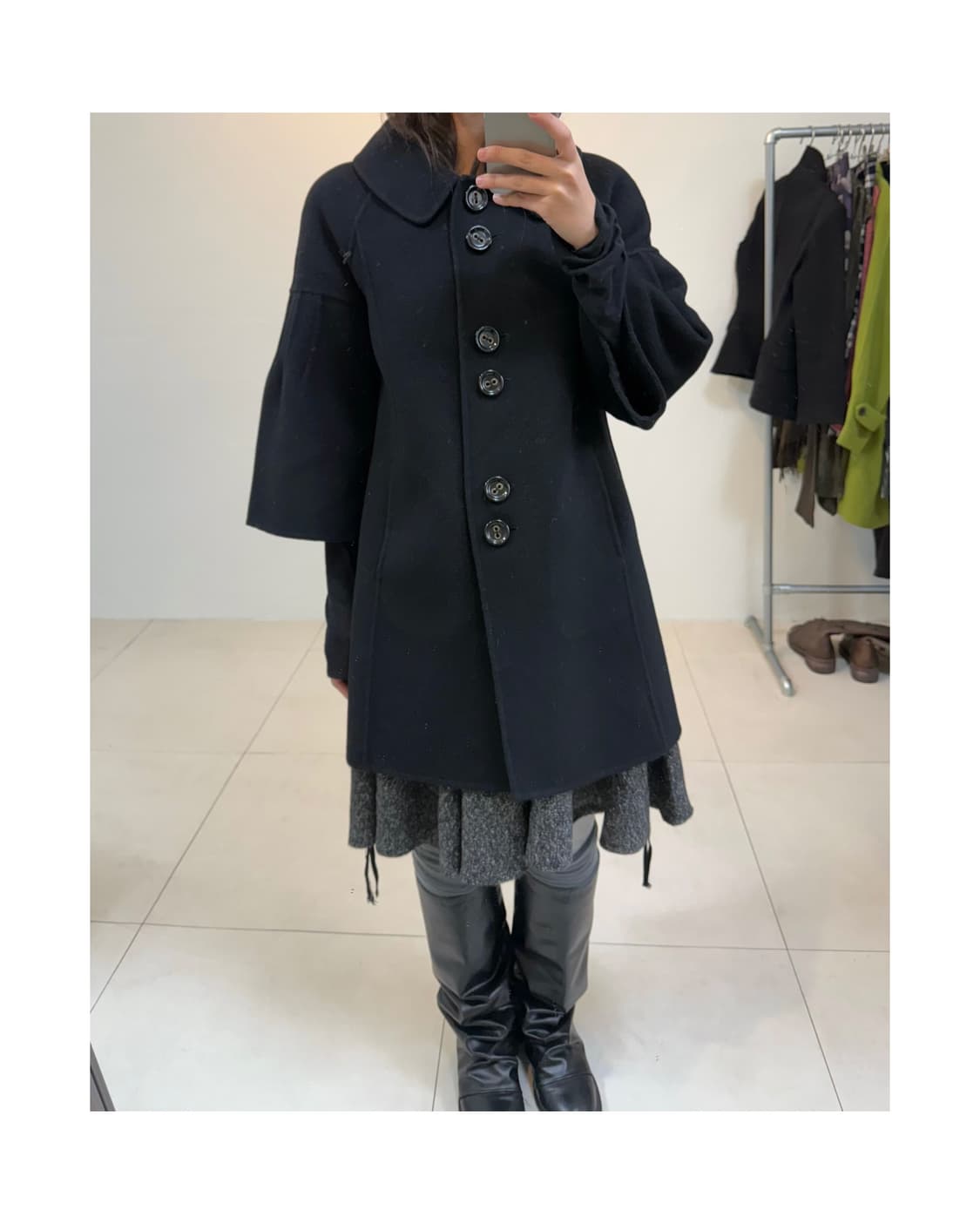 Manouqua 울 캐시미어 혼방 코트 상품이미지1