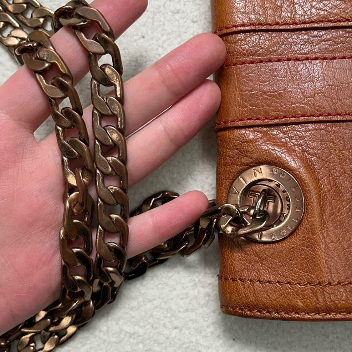 랑방 컬렉션 체인 숄더백 레드/브라운 상품이미지3