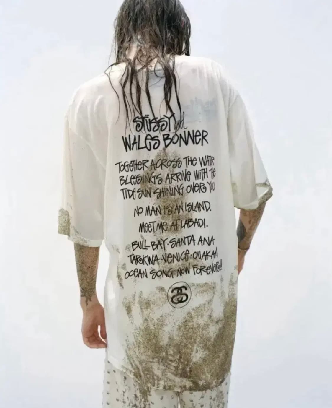 [새상품]스투시 x 웨일즈보너 티셔츠 아이보리 Msize 상품이미지3