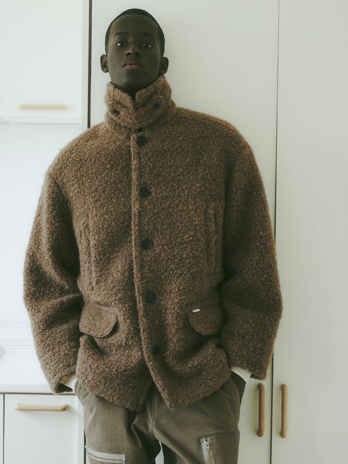 (새상품) 노이스 하프 울 코트 브라운 XL 상품이미지10