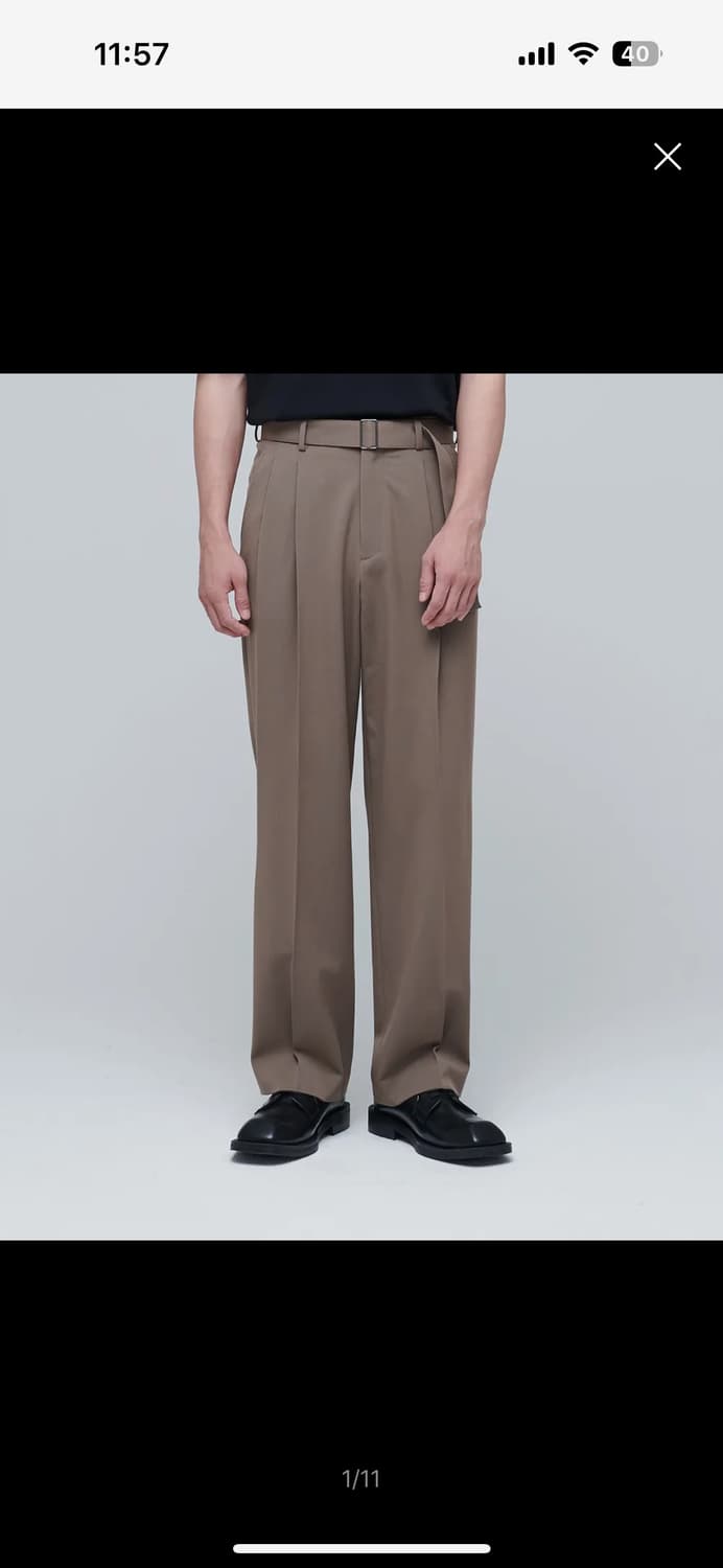 무신사 스탠다드 리얼 와이드 벨티드 슬랙스 더스티 베이지 27 상품이미지1