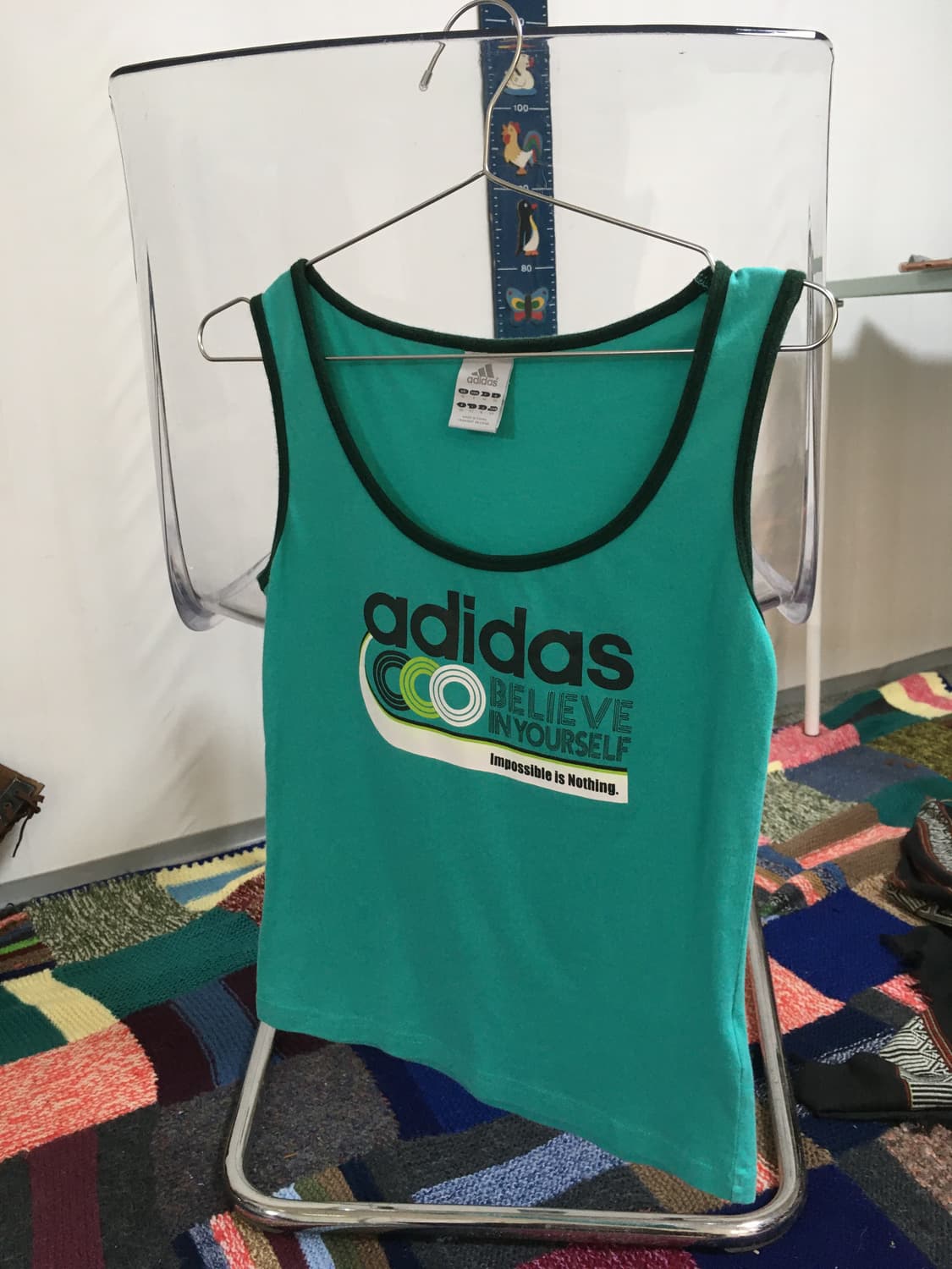 adidas Teal Tank Top with Black Trim & G 상품이미지1