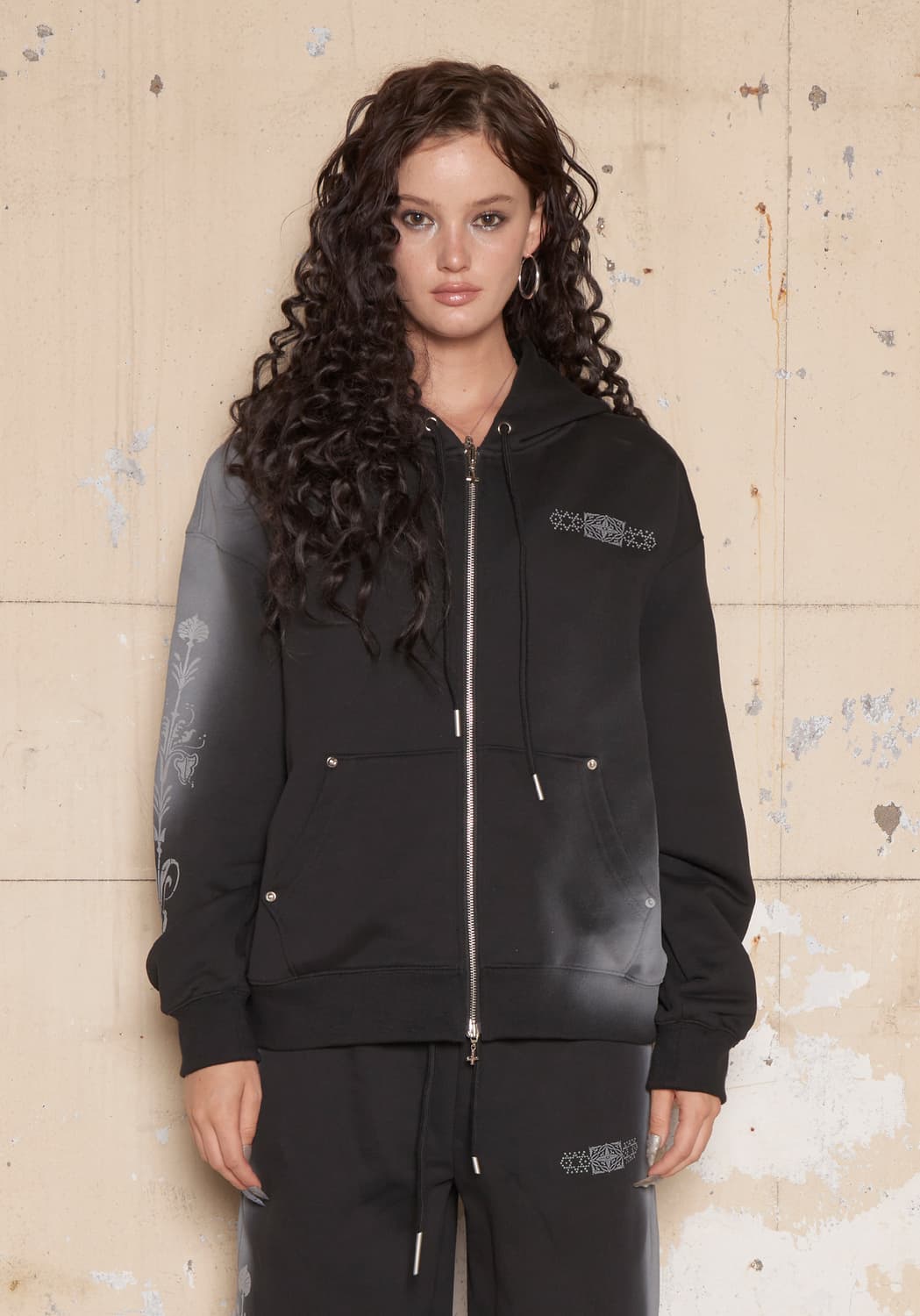 스모그 모티프 집업 후디 상품이미지1