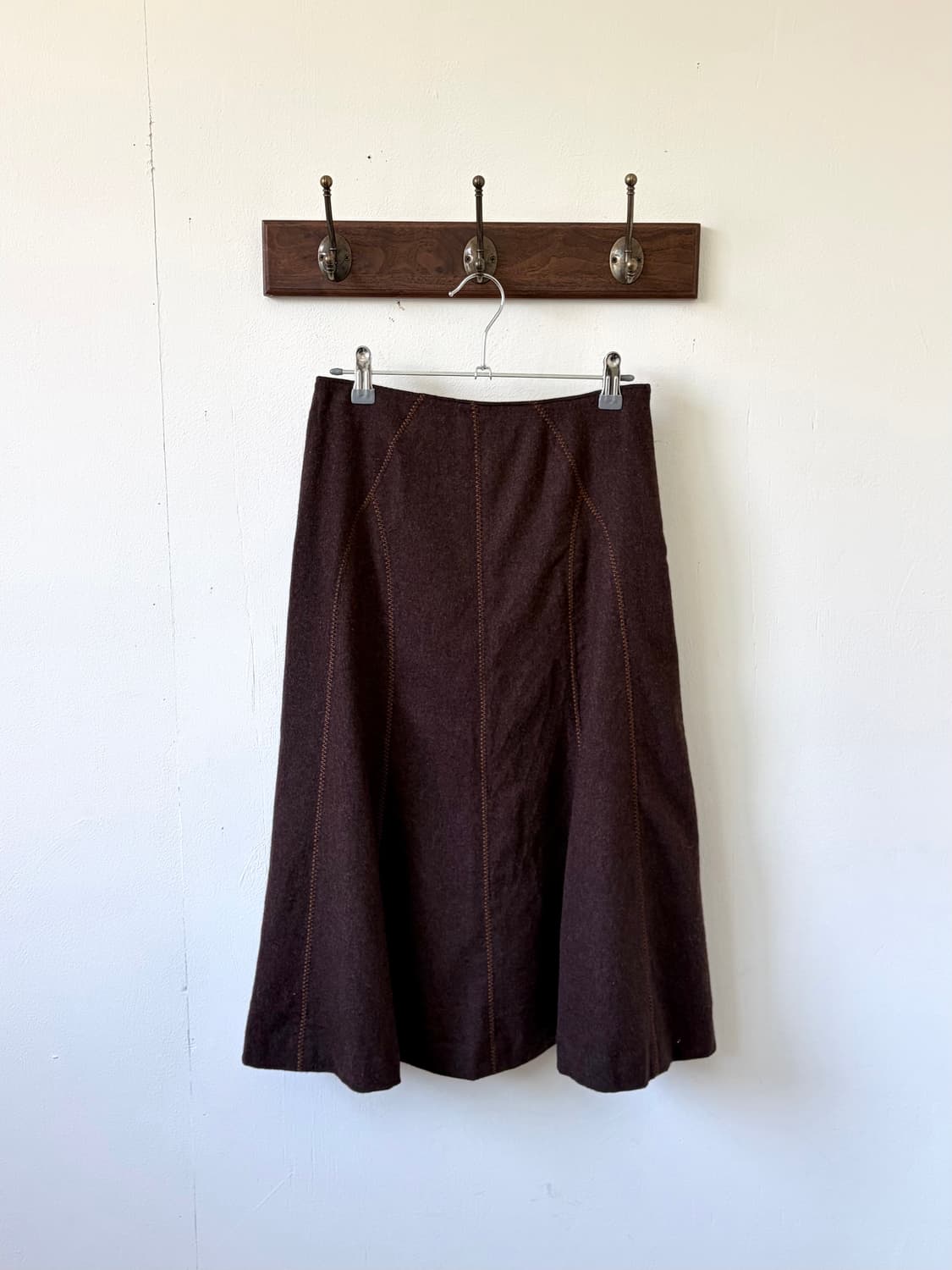 Japan vtg 브라운 울 스커트  상품이미지1