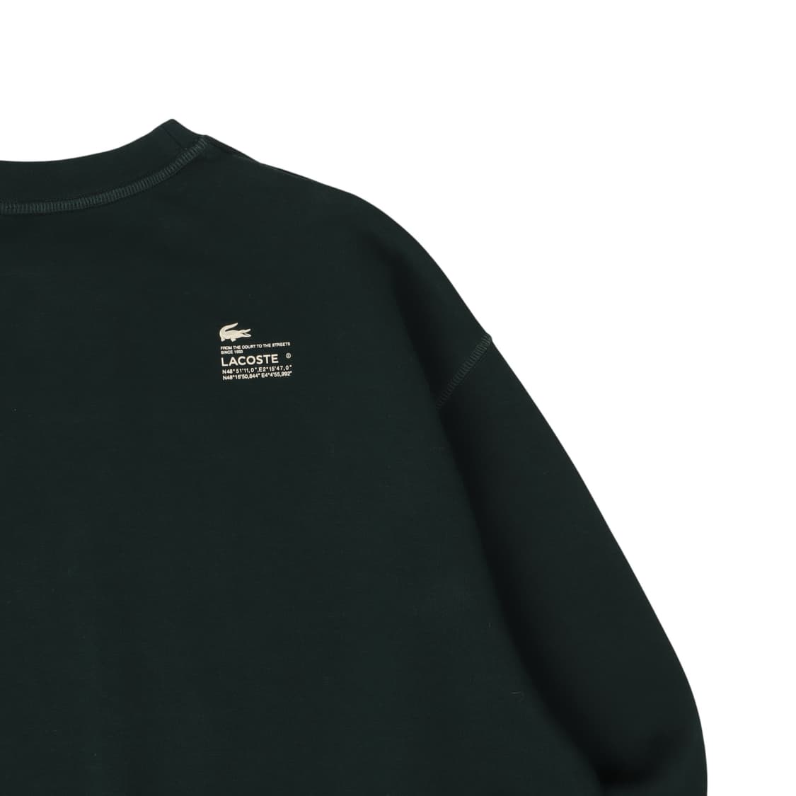 라코스테 우먼스 그린 오버사이즈핏 크롭 맨투맨 상품이미지6
