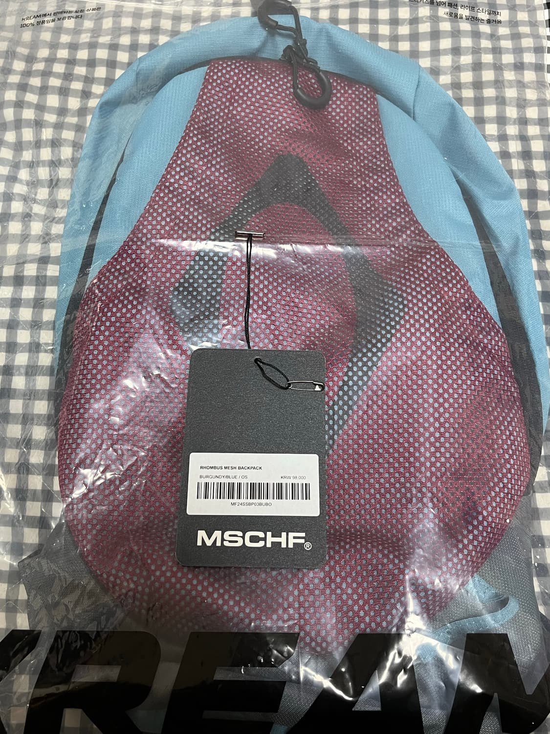 미스치프 롬버스 메쉬 백팩 버건디/블루 상품이미지3