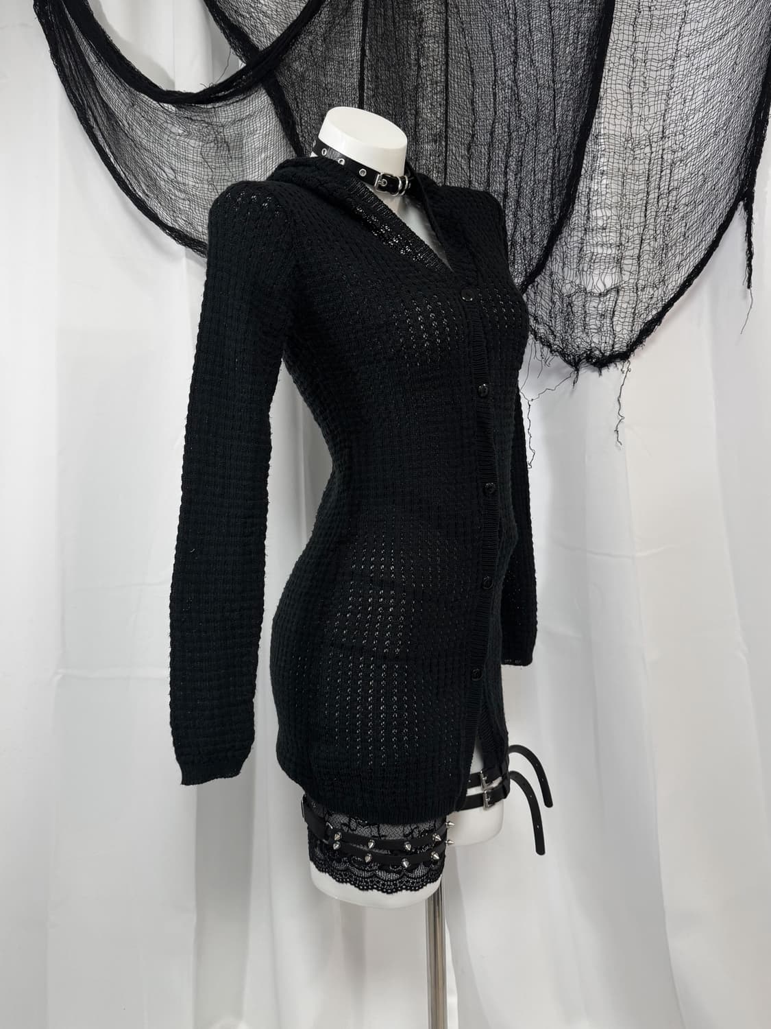 knit long hood cardigan 상품이미지2