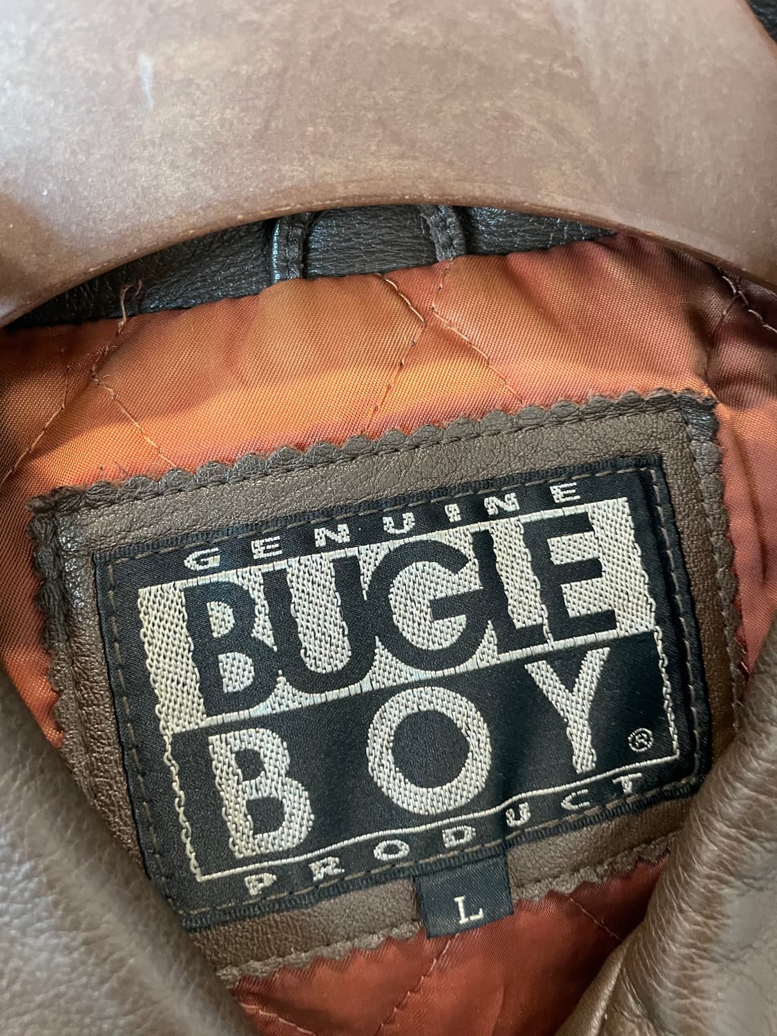 (L) 90s Bugle Boy 버글보이 브라운 소가죽 싱글 레더자켓 상품이미지5