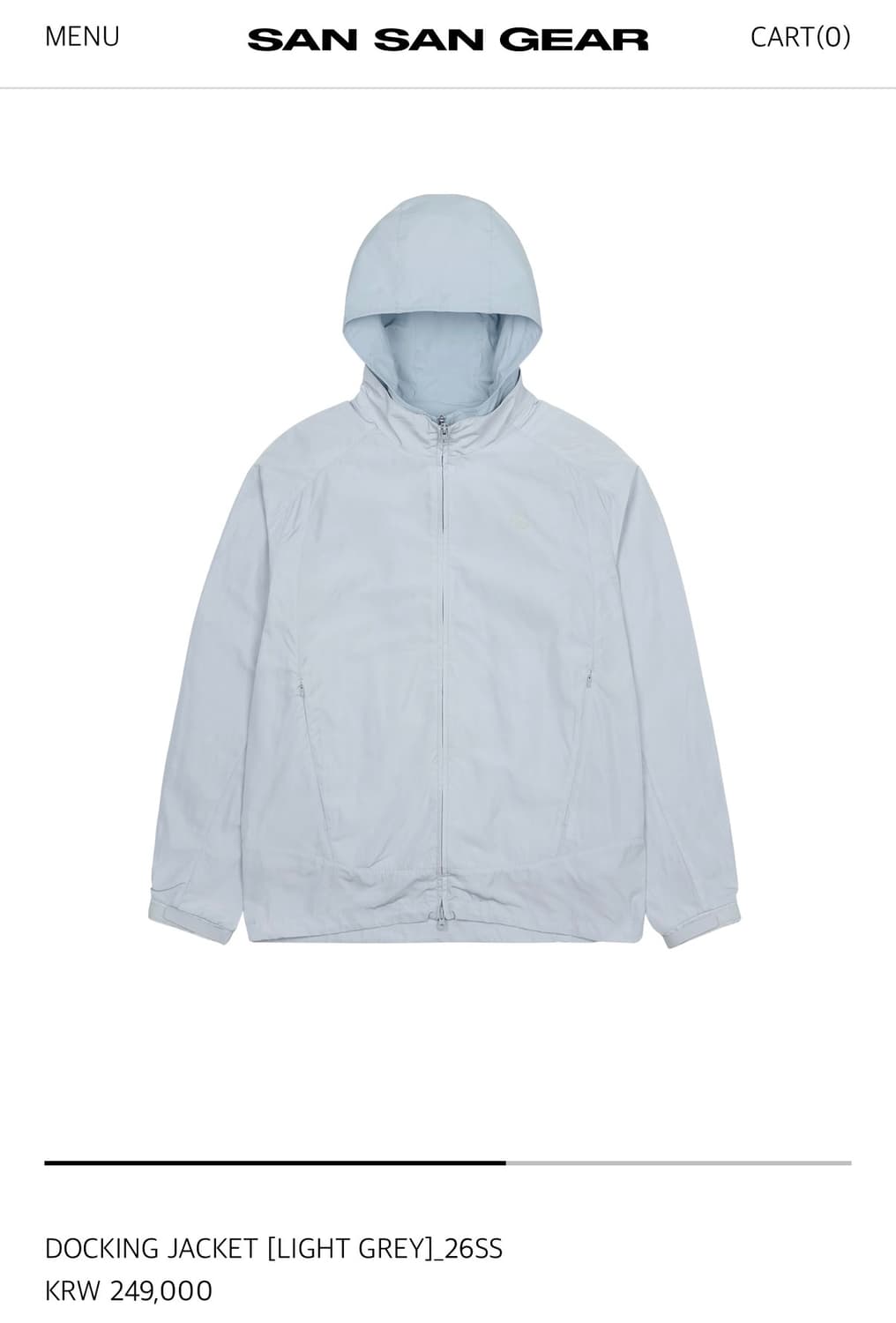 산산기어 DOCKING JACKET [LIGHT GREY]_26SS 상품이미지1