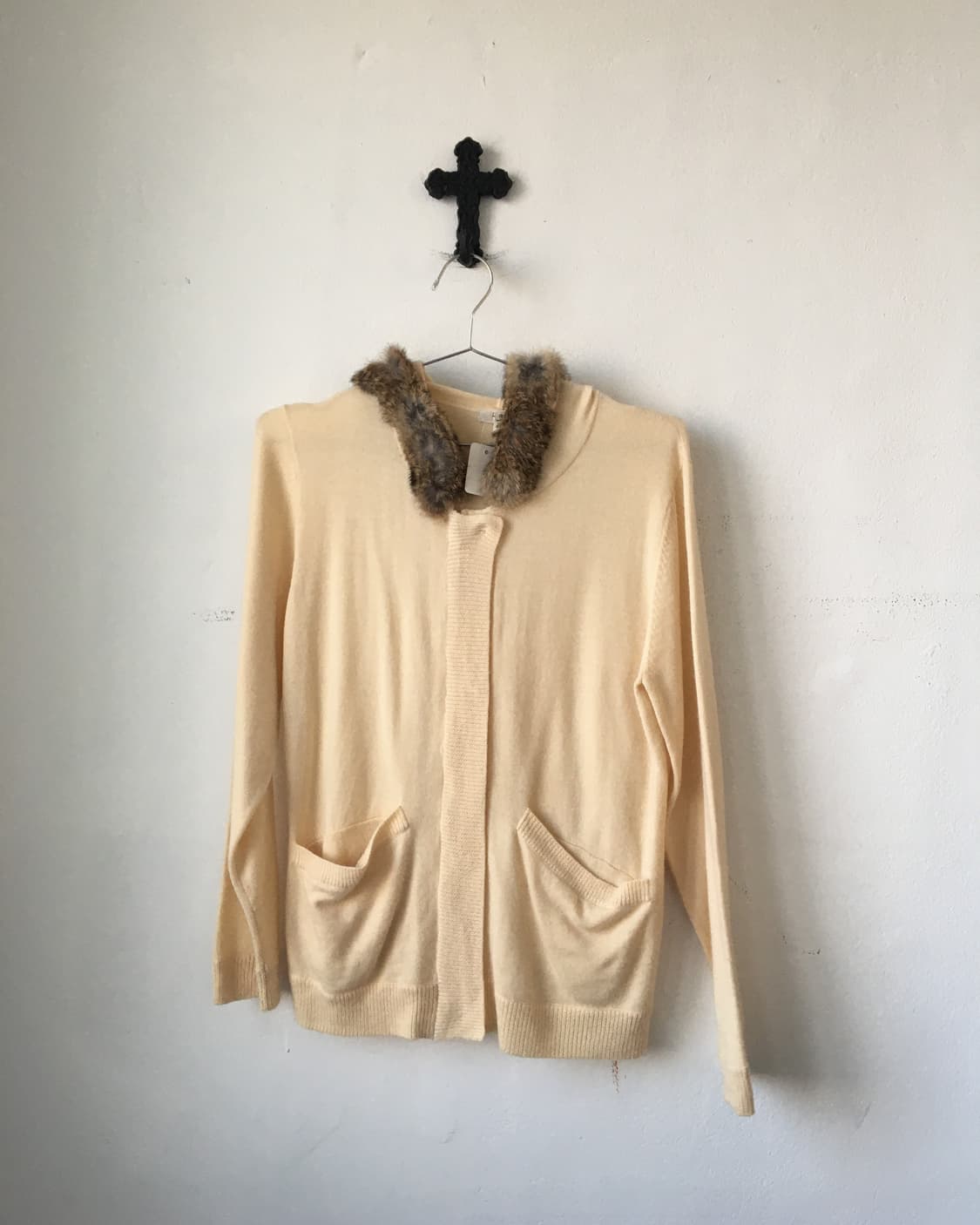 Fur hood knit zip up 상품이미지2