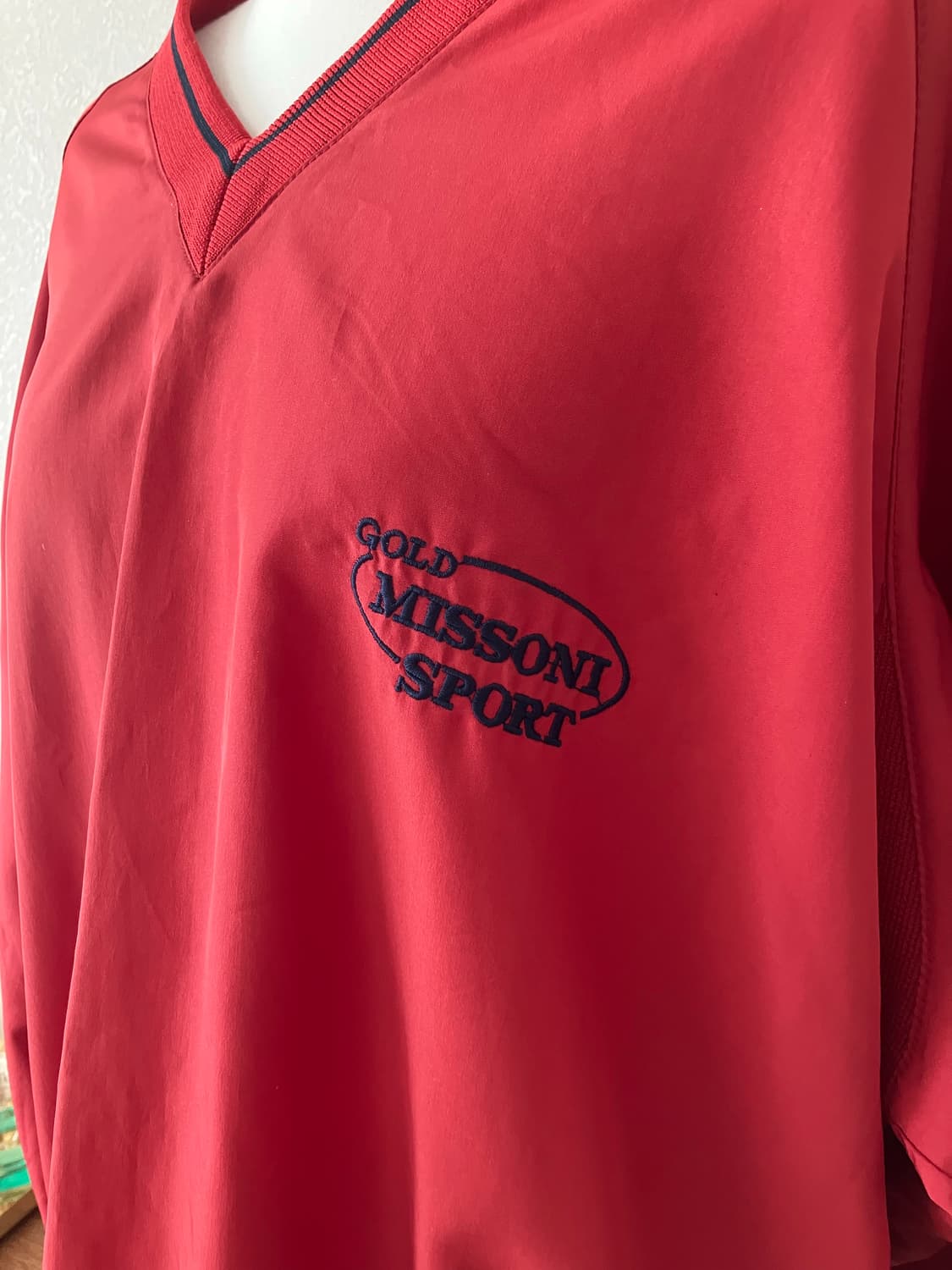 Missoni sport 미쏘니 올드스쿨 레드 브이넥 웜업탑 오버핏맨투맨 상품이미지2
