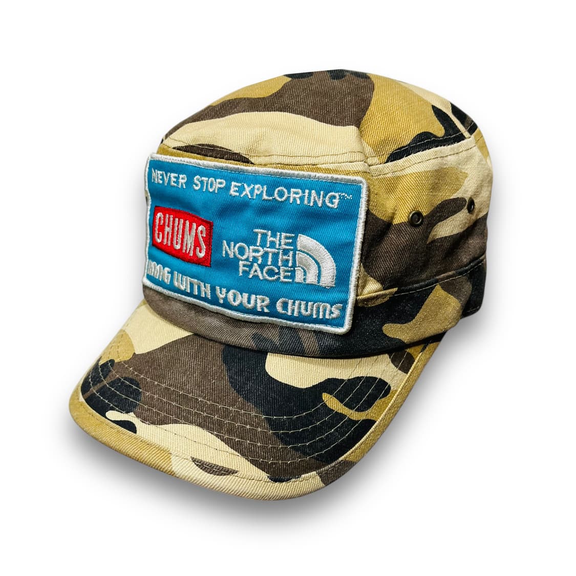 첨스 x 노스페이스 카모플라쥬 패턴 빈티지 군모 볼캡 상품이미지1