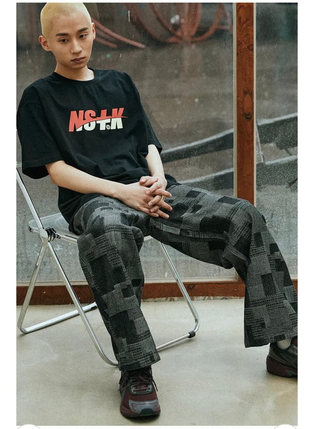 네스티킥 자카드 패치워크 패턴 와이드 데님팬츠 M 상품이미지2