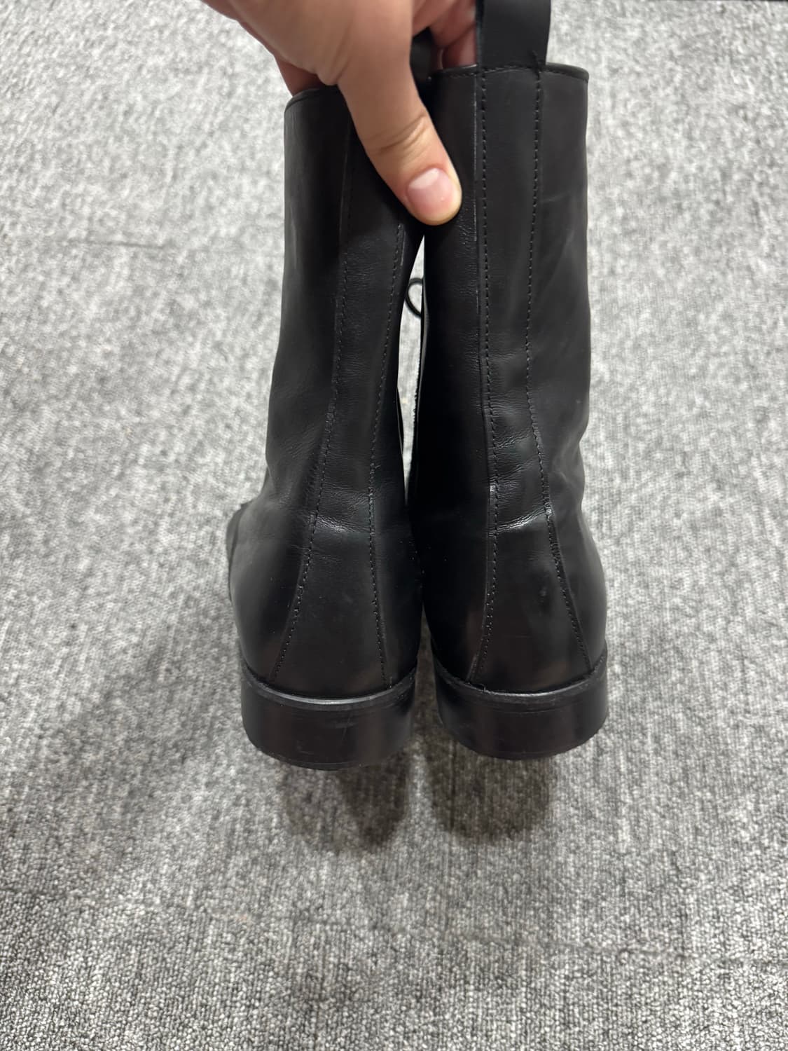 웨스턴 카우하이드 레이스업 컴뱃 블랙 부츠 42 상품이미지5