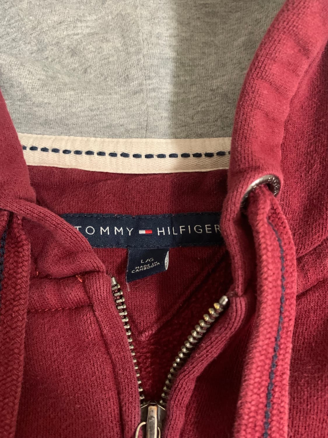 타미힐피거 버건디 후드집업 상품이미지3