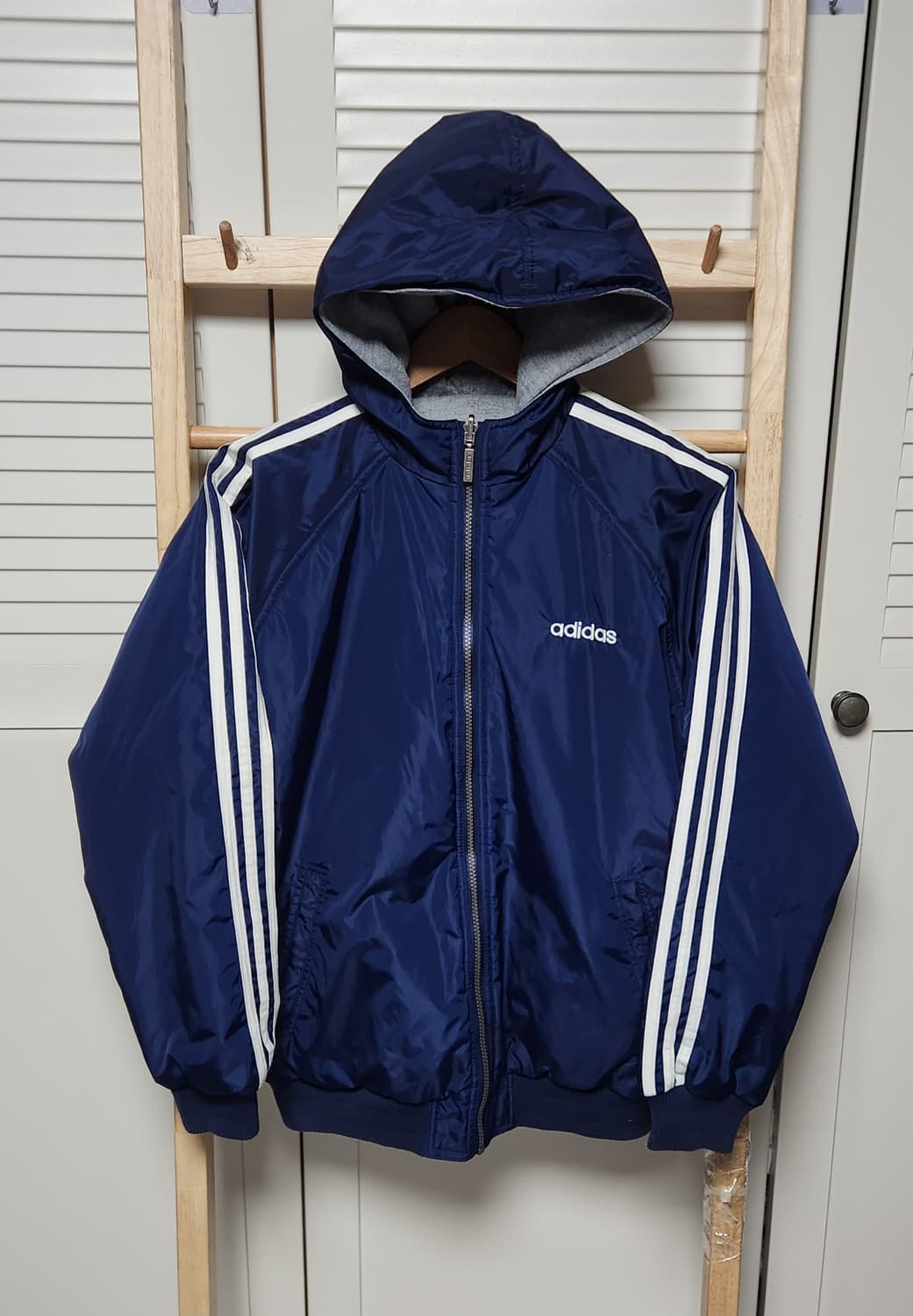 아디다스 삼선 양면 리버시블 90s 바람막이 후드 올드스쿨 자켓 상품이미지2