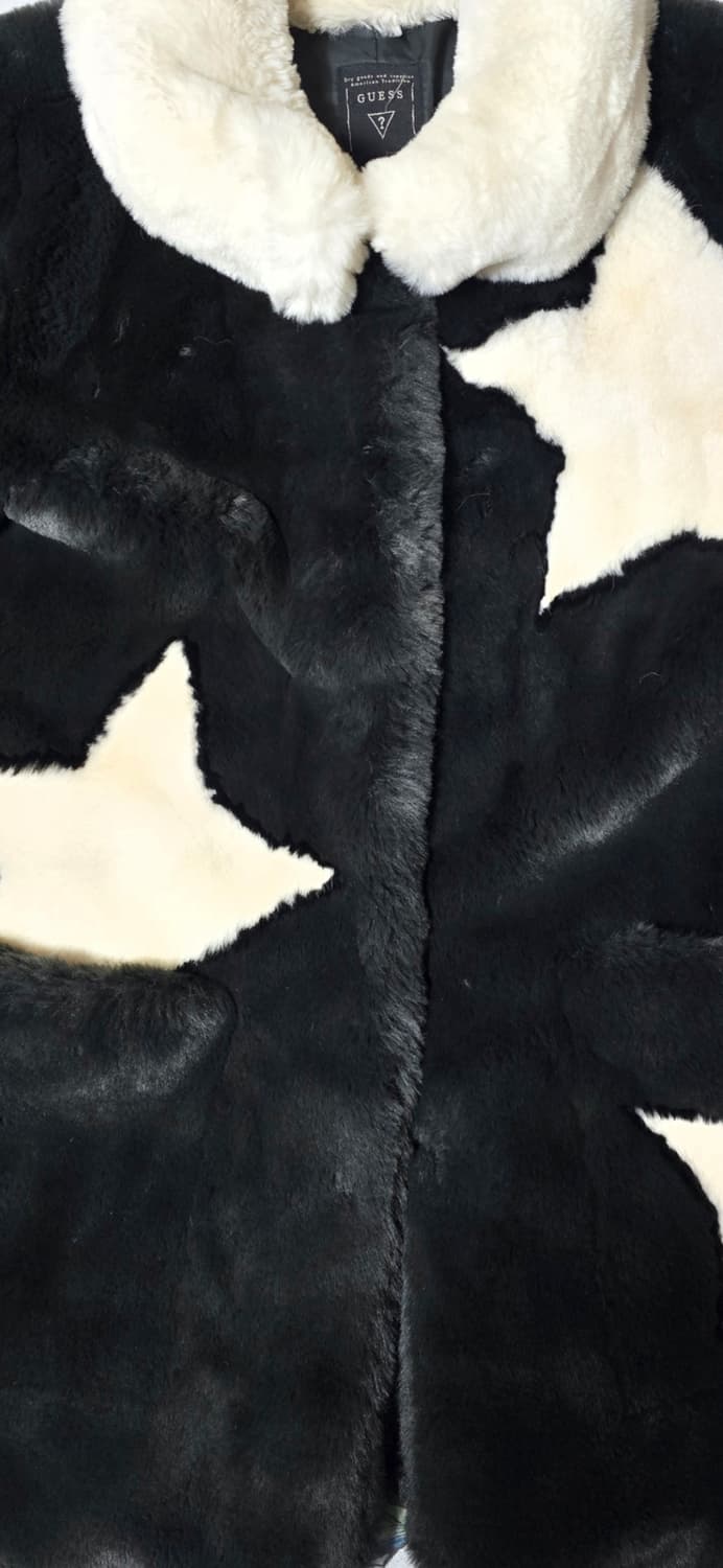 게스 별 패턴 페이크 퍼 코트 XS 상품이미지4