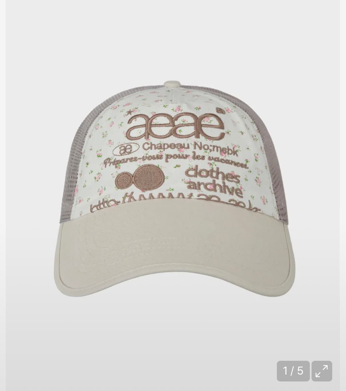 aeae 플라워 메시캡 베이지 구해요 상품이미지1