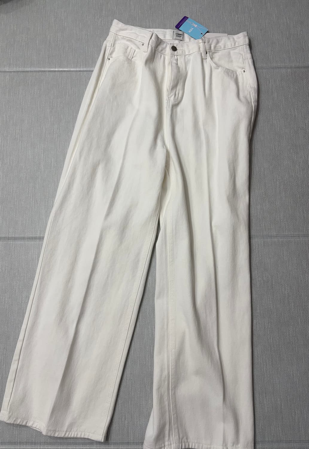 [새상품] 남성 와이드 데님 팬츠 아이보리(화이트) 상품이미지2