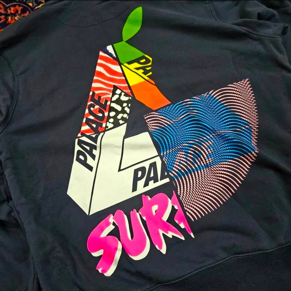 팔라스(PALACE) 믹스업 네이비 후드 티셔츠 L size 상품이미지3