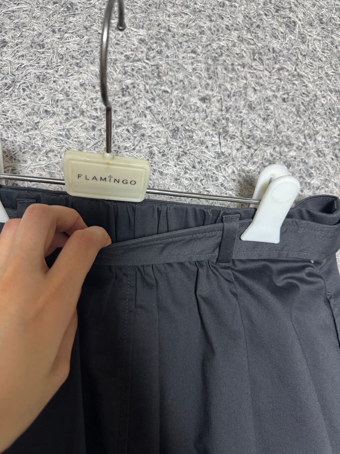 유니클로 코튼 벨티드 플레어 스커트 차콜m 상품이미지5