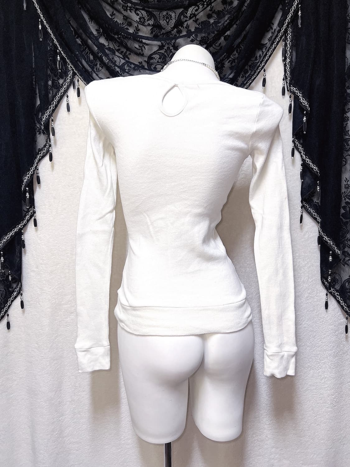 리즈리사 화이트 리본 로걀탑 로맨틱갸루 달천 라떼 핀터 공겜여주 러블리 상품이미지8