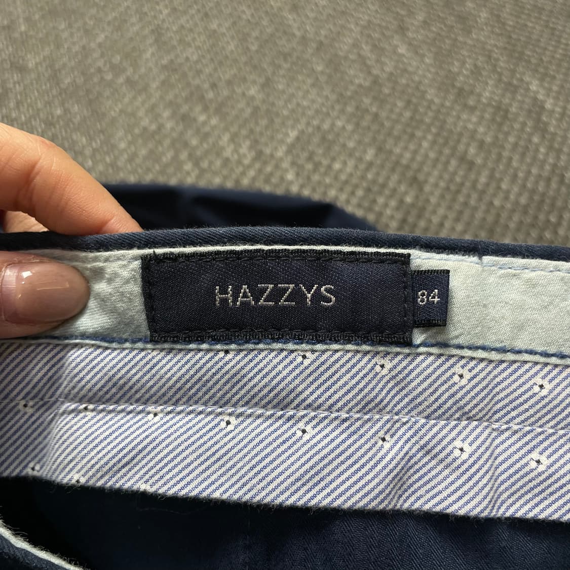 (34) 헤지스 네이비 코튼 팬츠 84 상품이미지3