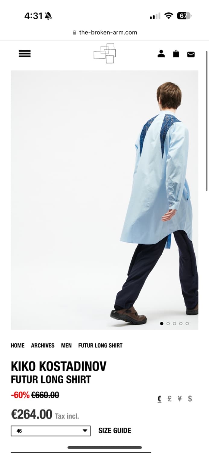 [46] kiko Kostadinov Futur Long Shirts 상품이미지1