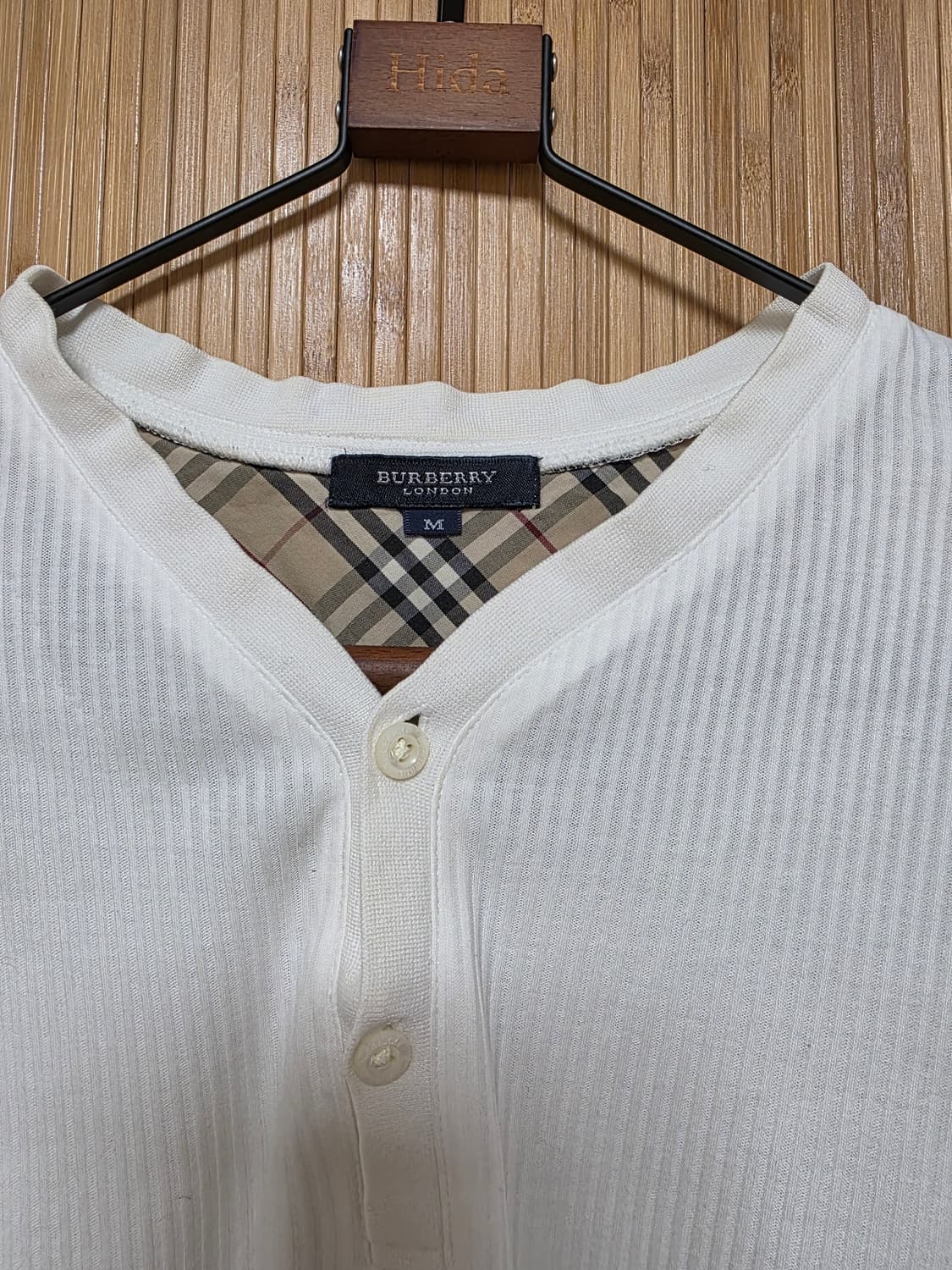 Burberry/화이트 골지 티셔츠 상품이미지2