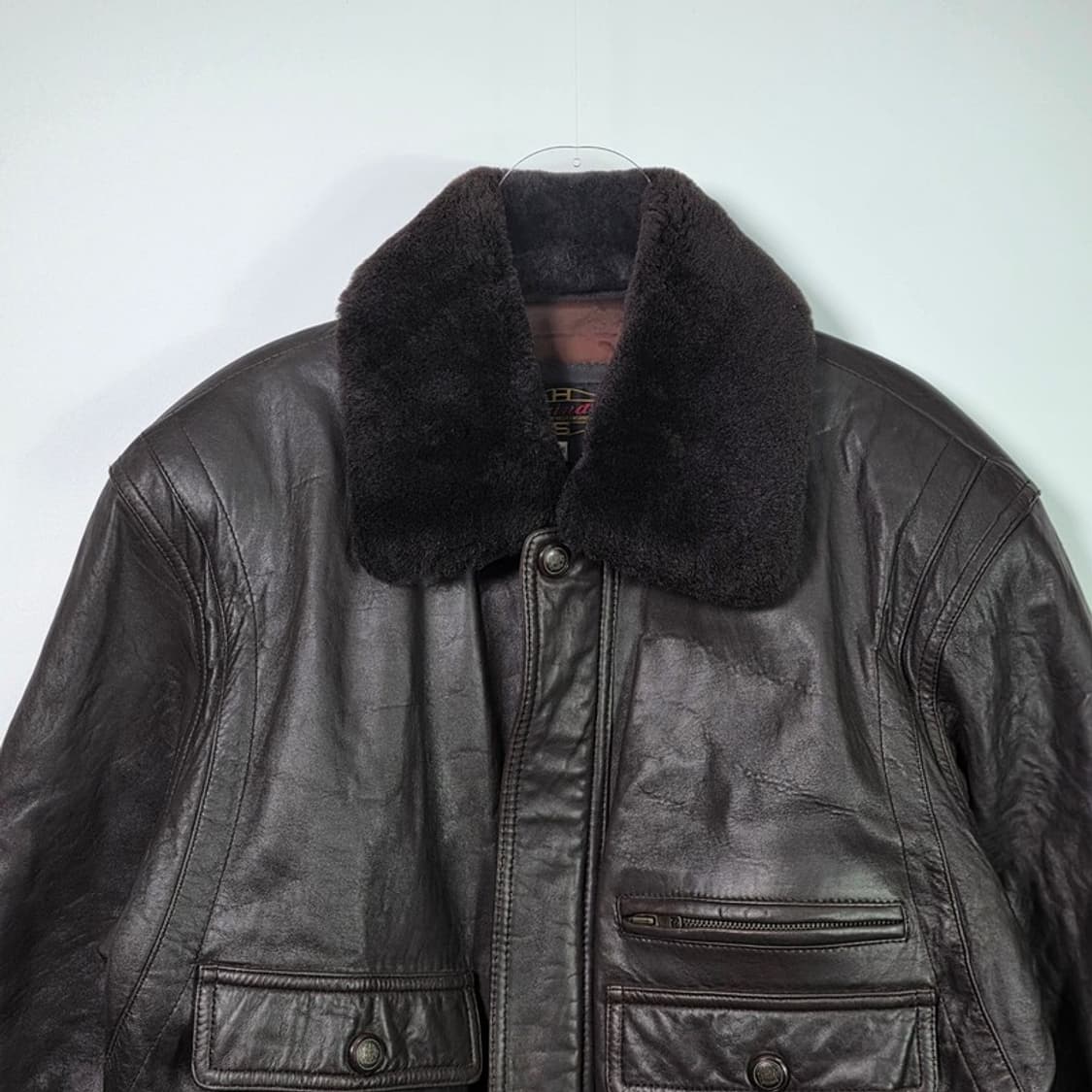 MIND 양가죽 퍼카라 가죽점퍼 S 상품이미지3