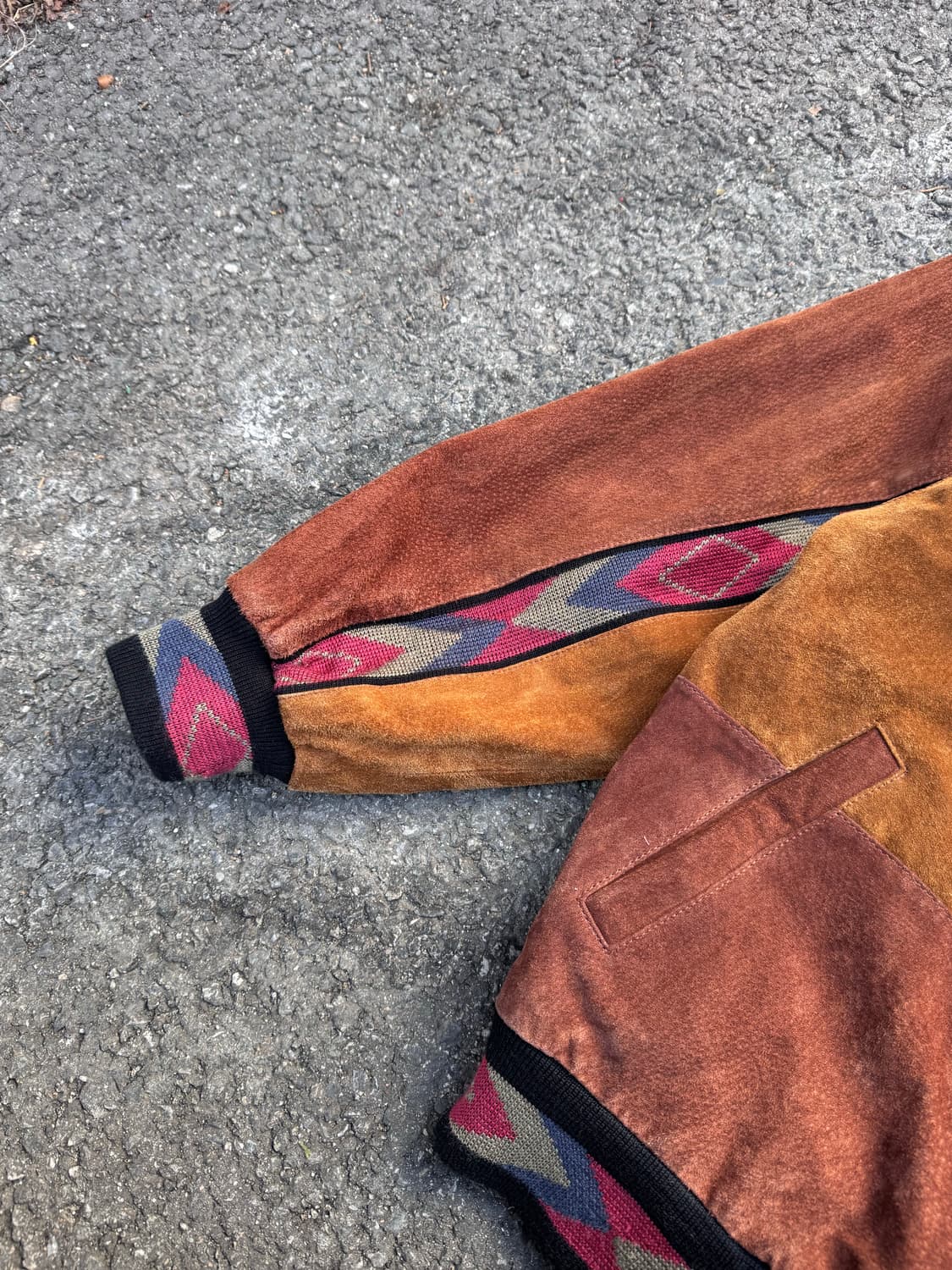 Front Line 에스닉 스웨이드 봄버 레더자켓  상품이미지8