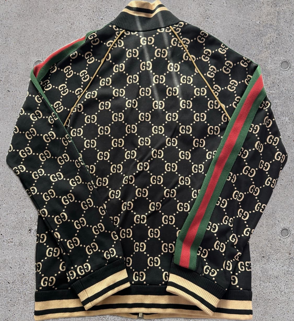 [XL] 구찌 GG 저지 코튼 자켓 블랙 카멜 상품이미지3