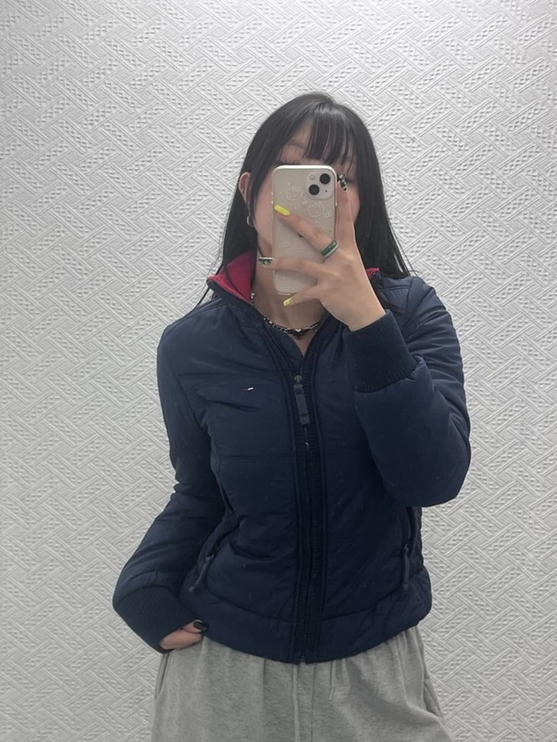 타미힐피거 올드스쿨 레트로 슬림핏 라인 패딩 S C07533 상품이미지2