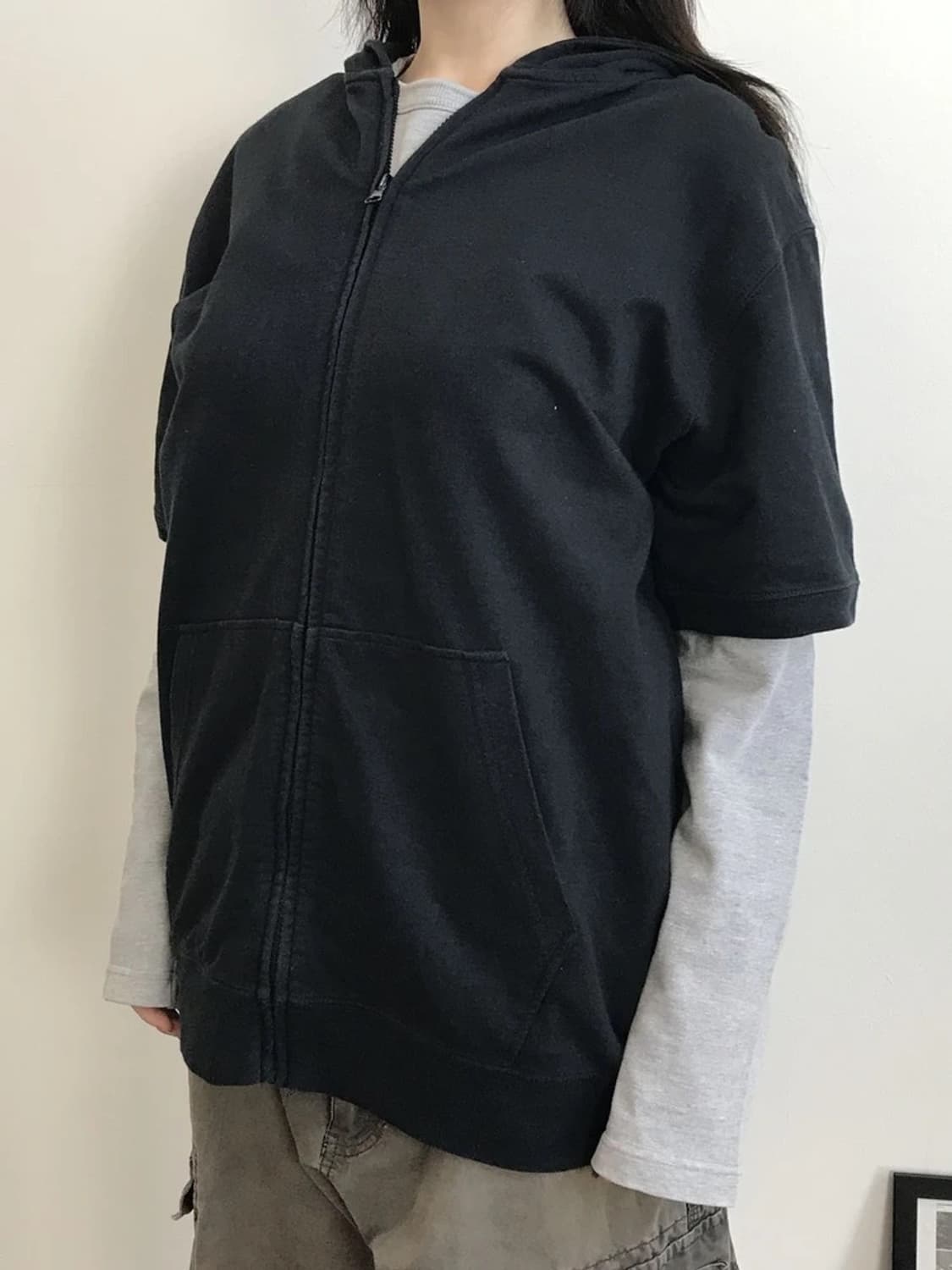 OBLD Short Sleeve Zip Up Hoodie 상품이미지2