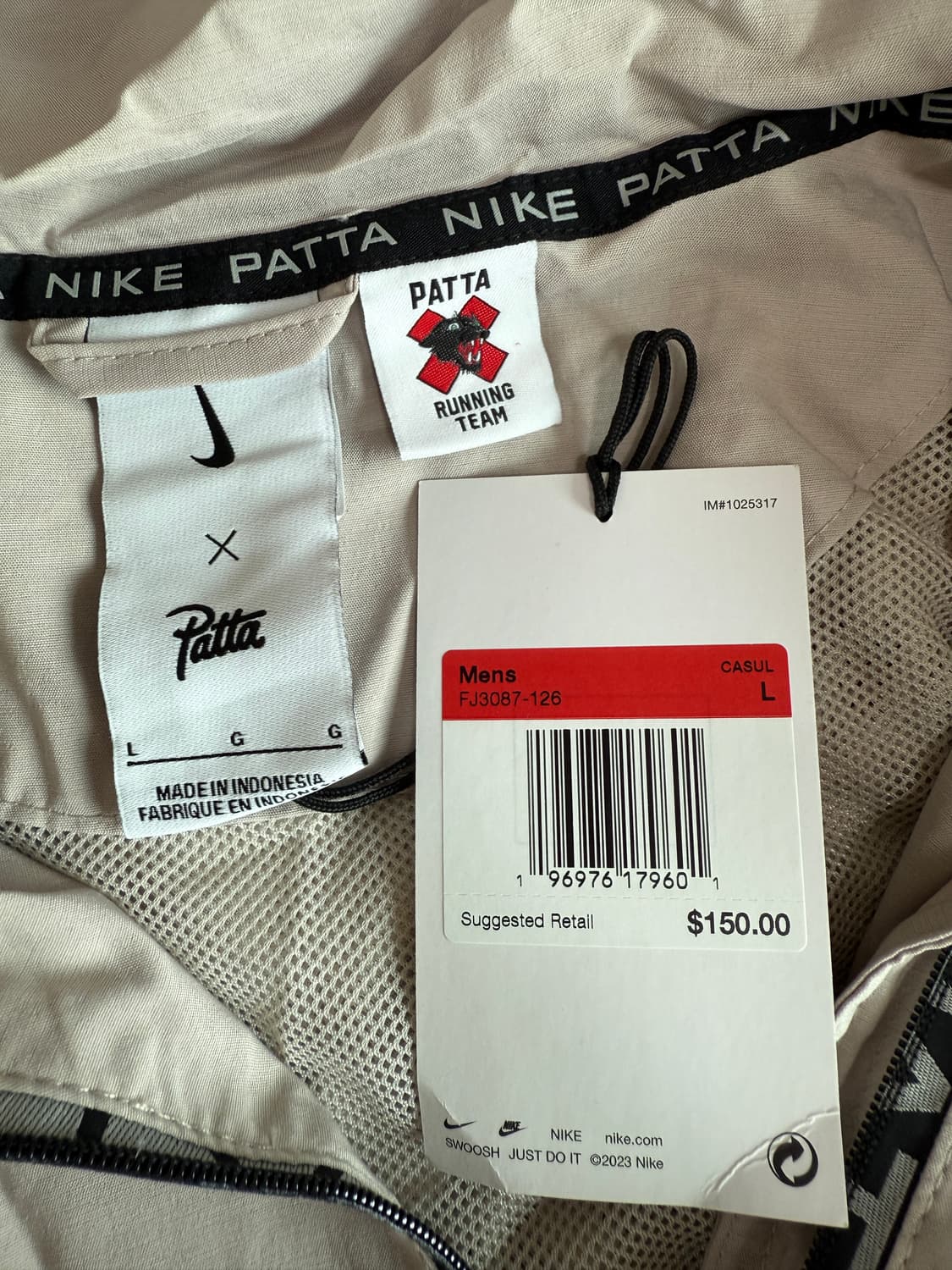 [L] 나이키 x patta 파타 풀 집 자켓 샌드리프트 상품이미지3