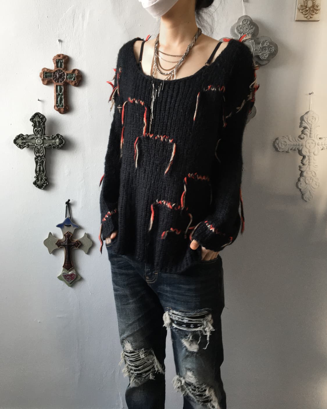 Fringe stitch point knit 상품이미지7