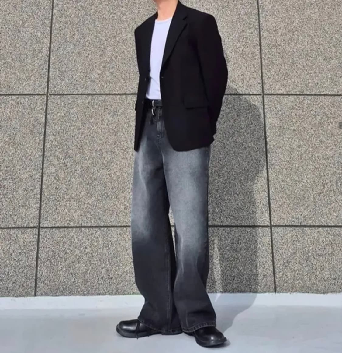 리플라이퍼키 와이드 데님 (Galaxy Black) S사이즈 상품이미지5