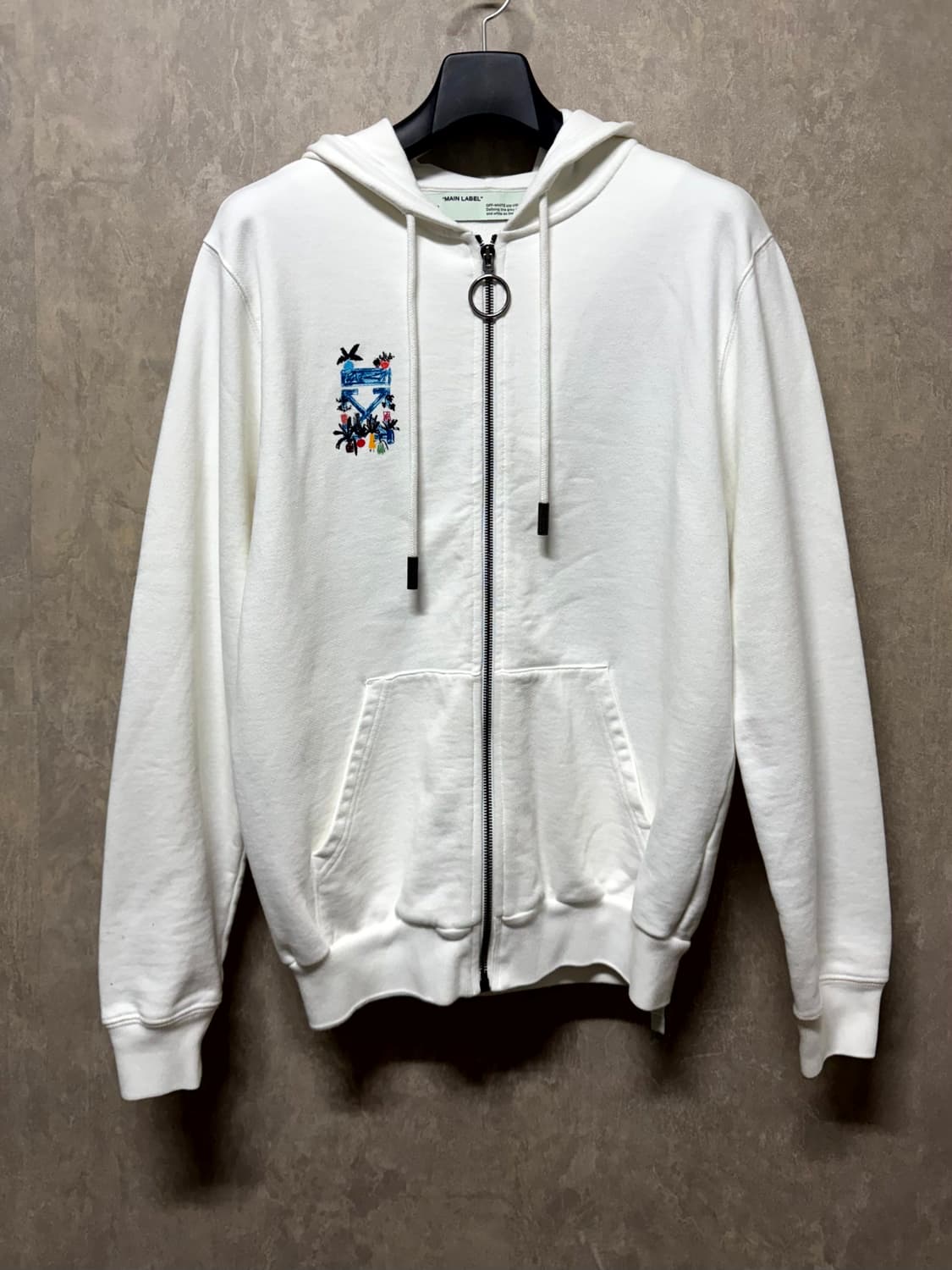 XS / Off-White 오프화이트 화이트 후드집업 상품이미지1