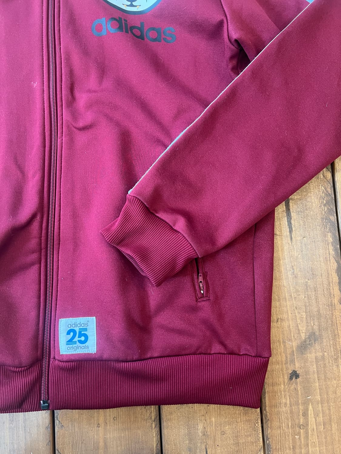 아디다스 버건디 베어 로고 후드 져지 상품이미지8