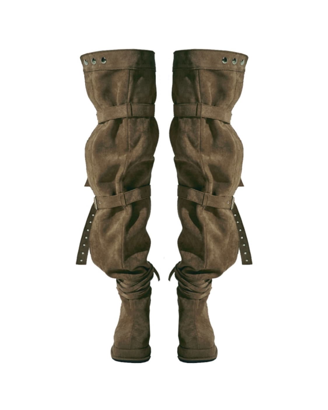 게이트리스 싸이하이 버클 스웨이드 롱부츠 카멜 M(235 240 245) 상품이미지3