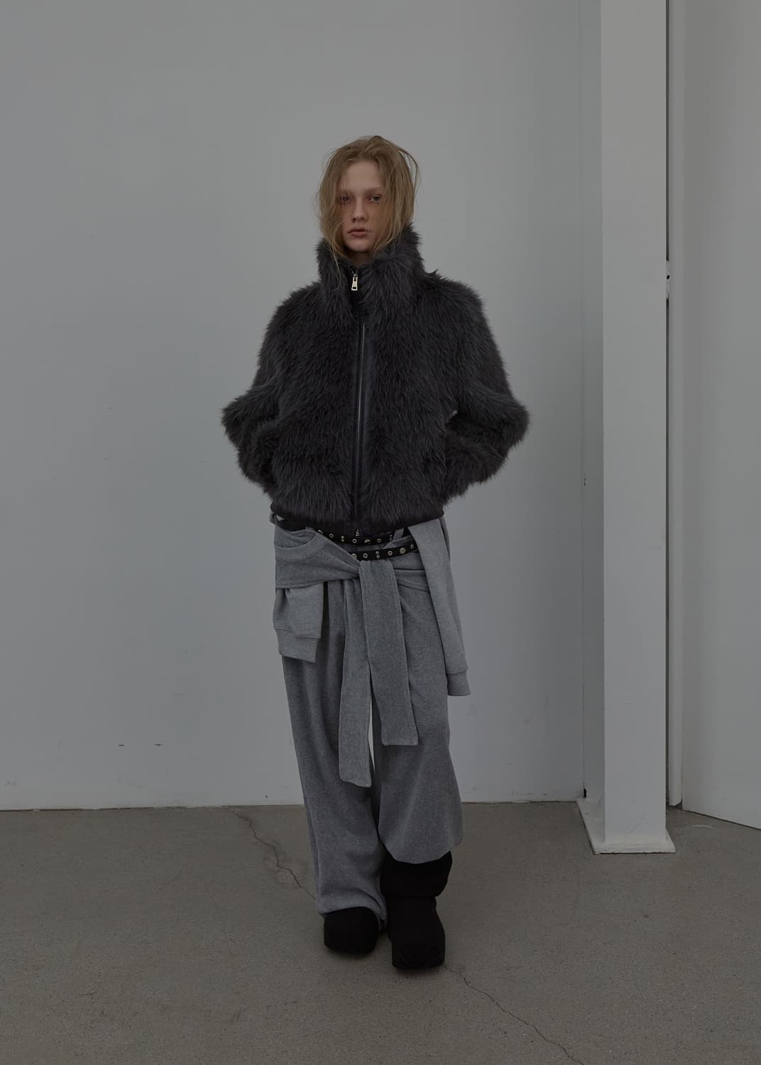 LCDC 뉴 퍼 집업 자켓 그레이 상품이미지1