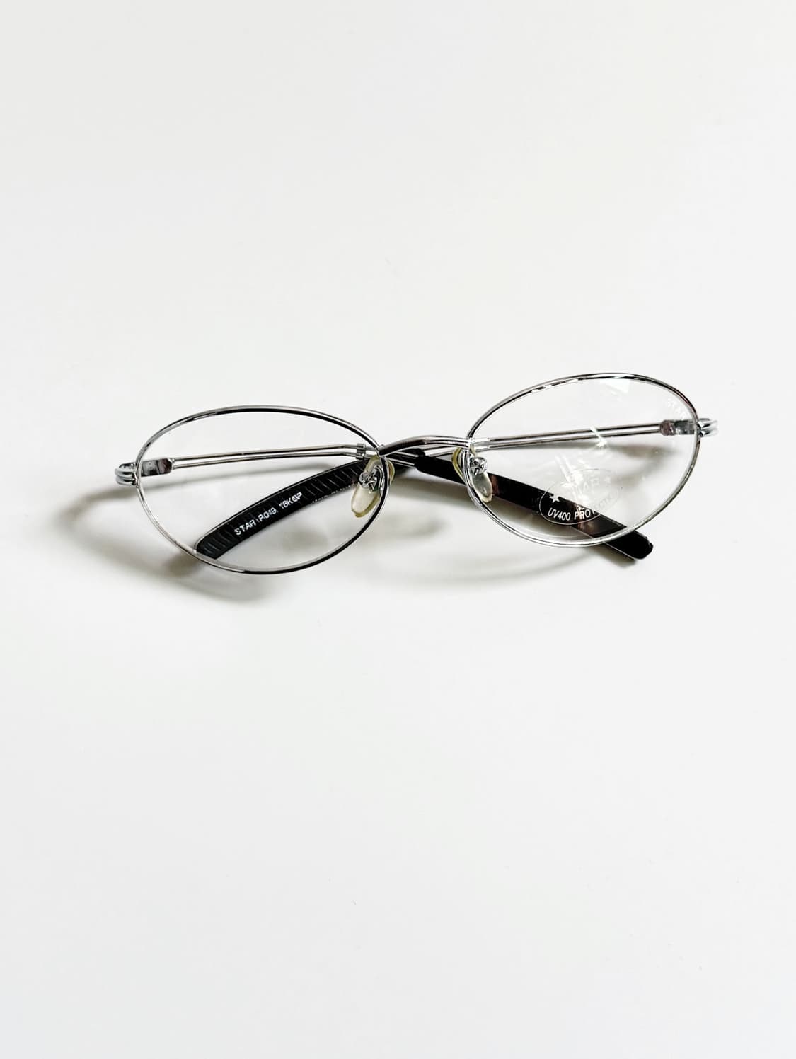 90s STAR 실버 슬림 오벌 프레임 빈티지 안경 상품이미지2