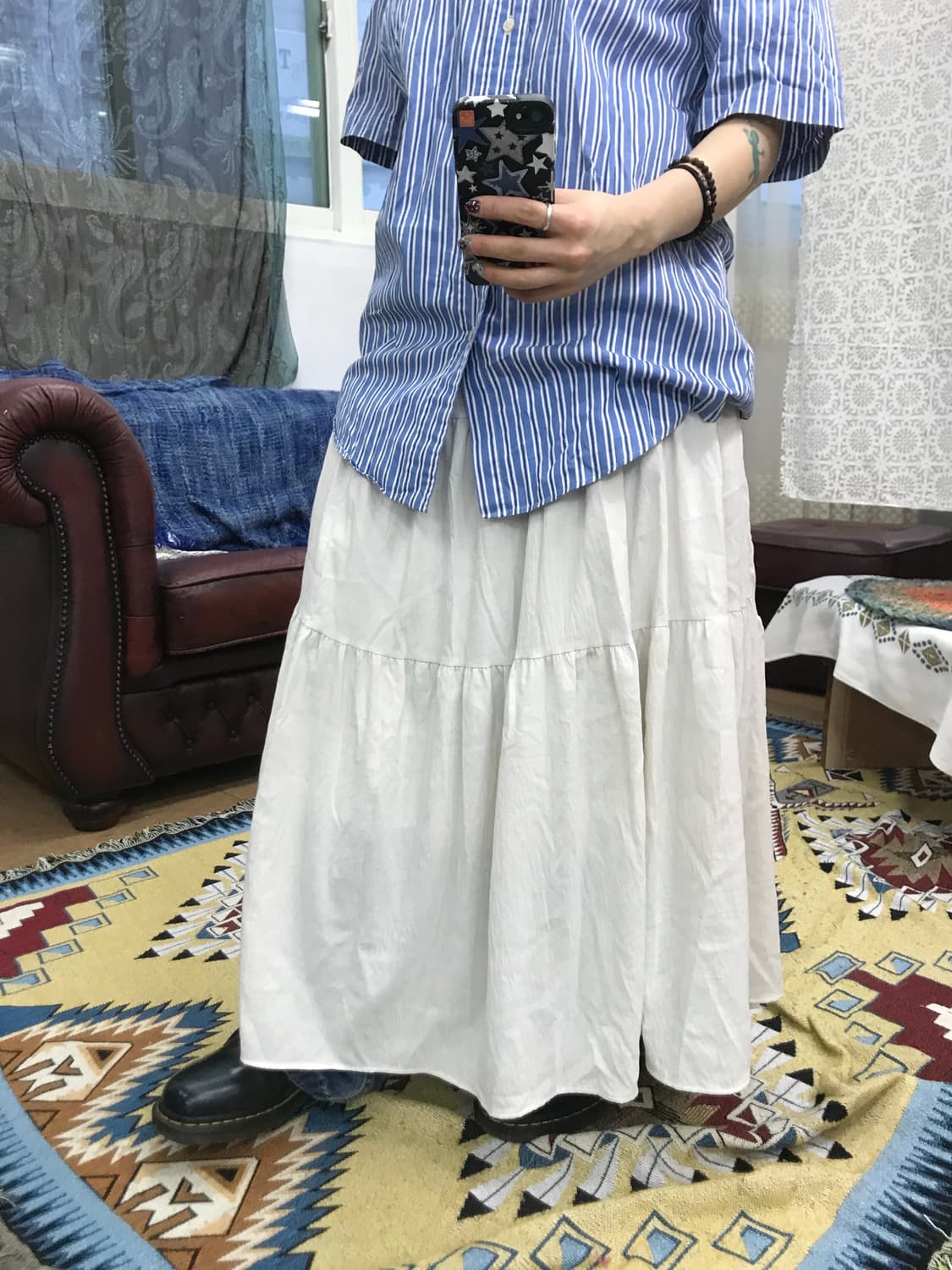 빈티지 여성 밴딩 롱 스커트 (Z1030) 상품이미지1