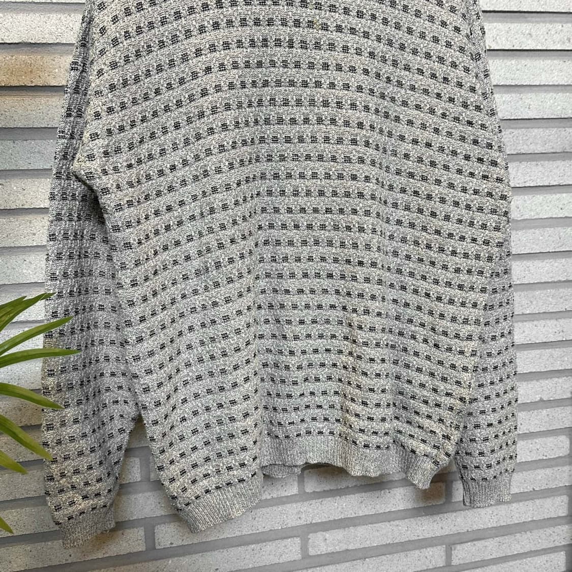 USA VINTAGE 니트 라운드넥 미니 스티치 패턴 디테일 그레이 상품이미지5