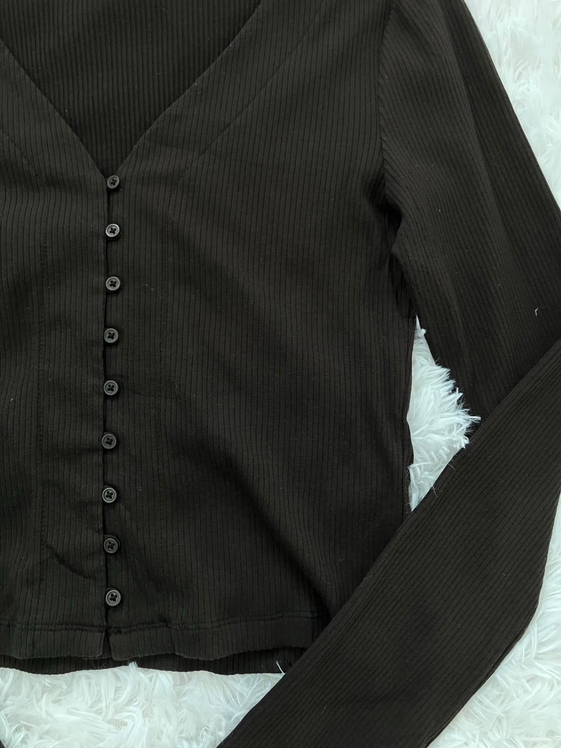 빈티지 딥 브라운 니트 긴팔 y2k 스트릿 갸루 펑키 일본빈티지585 f 상품이미지4