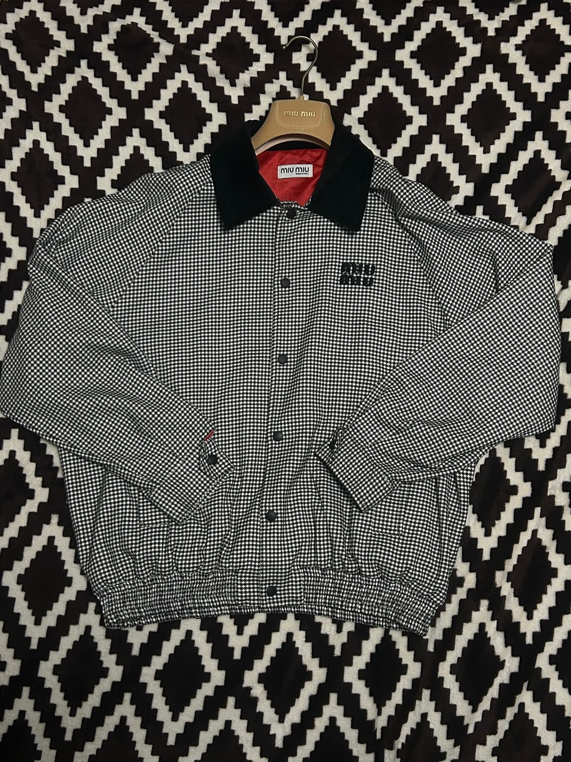 미우 하운드투스 체크 코치자켓 상품이미지1