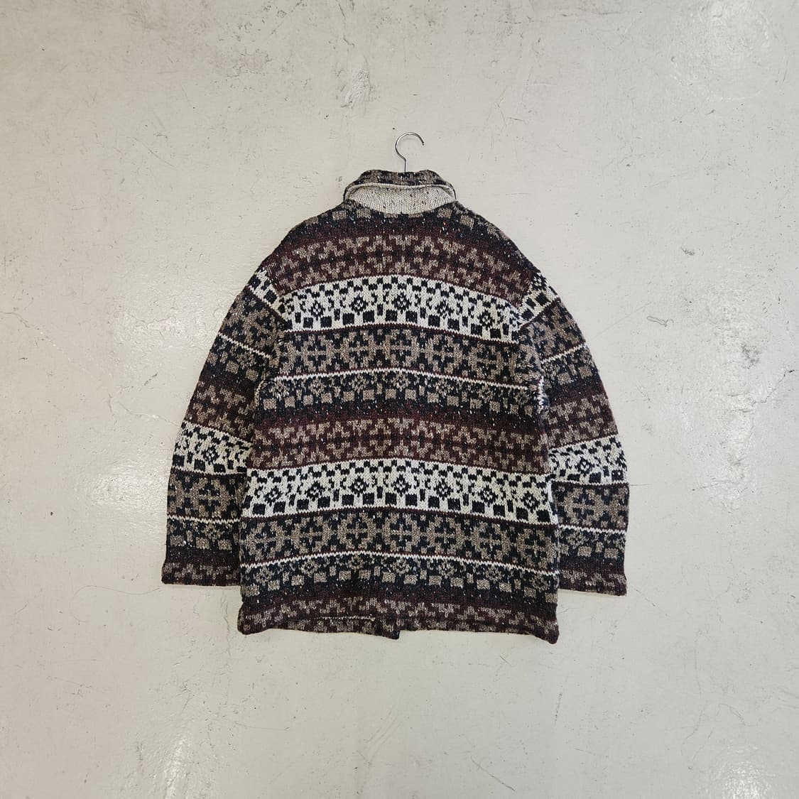 BASCO 울 니트 자켓 코위찬 스웨터 XL 상품이미지8