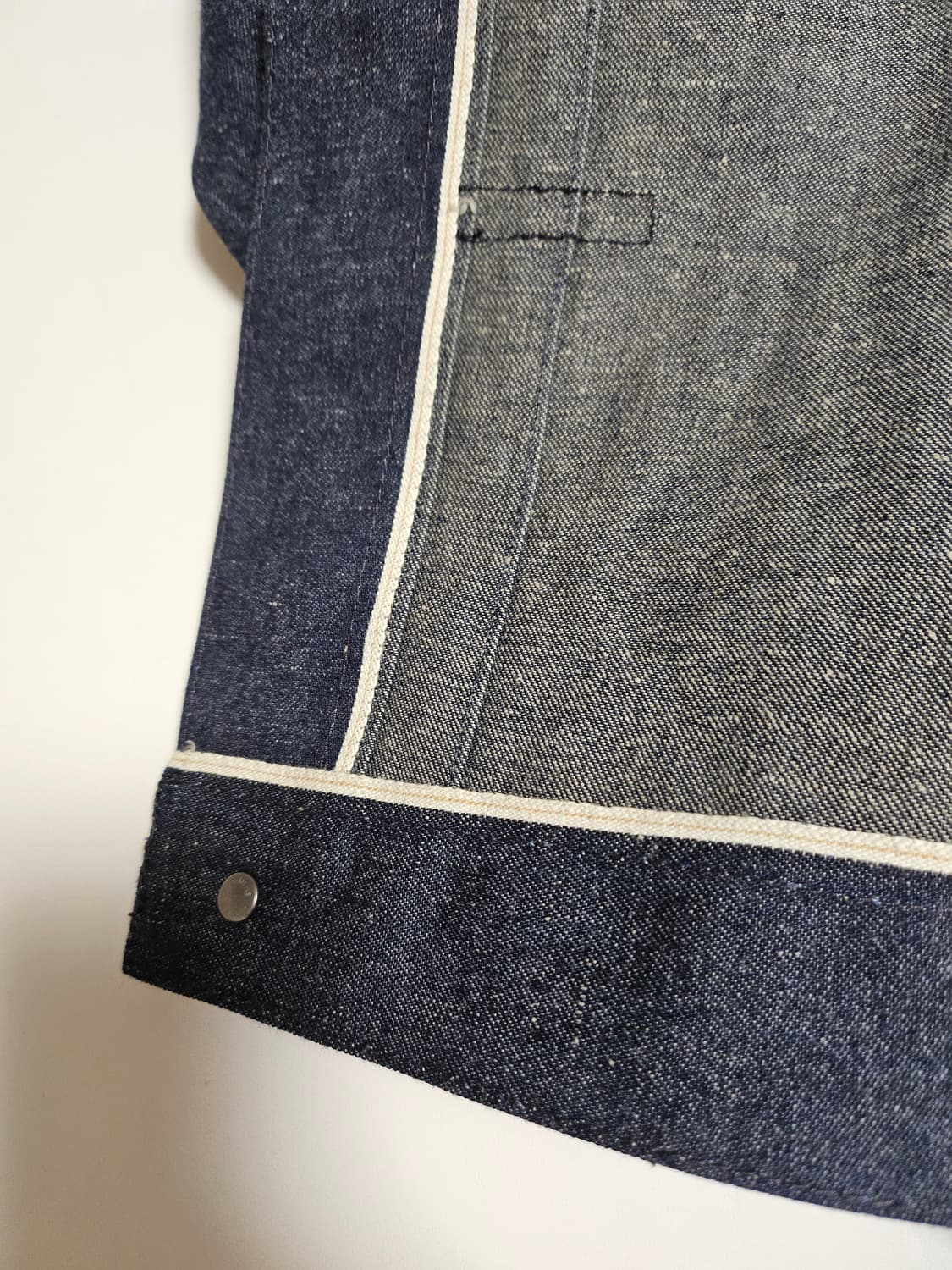 본로우 레더 데님 셀비지 트러커 자켓 상품이미지5