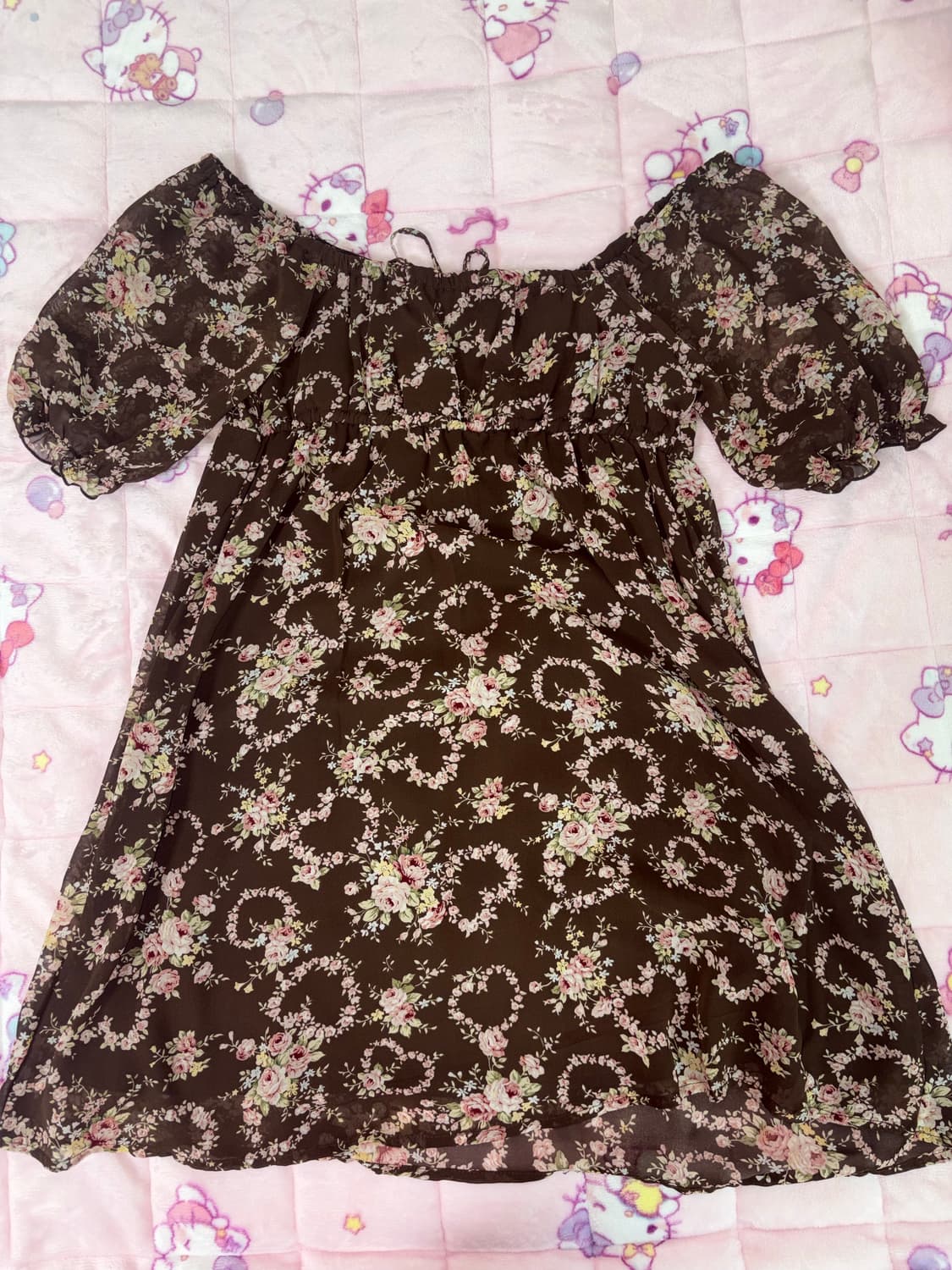 lizlisa 리즈리사 빈티지 플로럴 반팔 원피스 상품이미지2